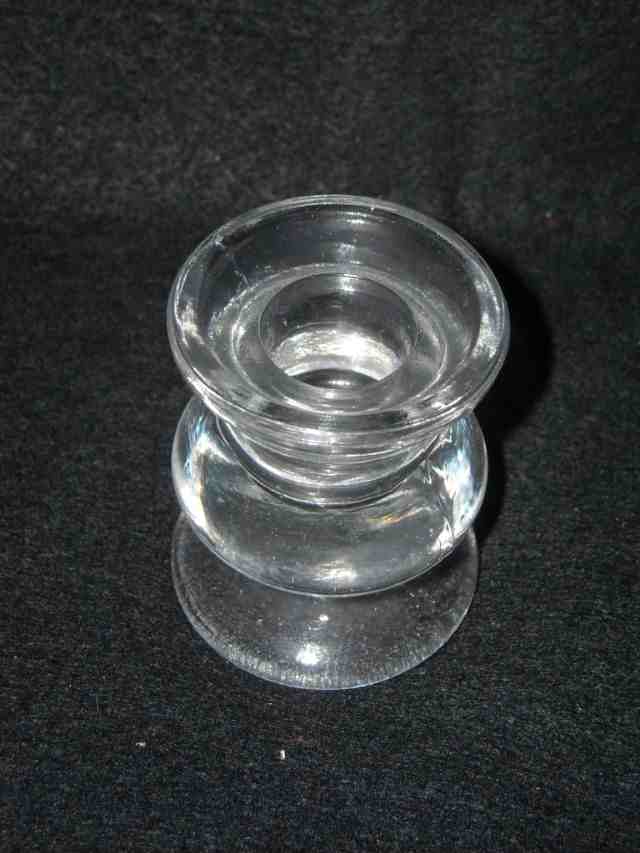 New Taper Candle Holder Clear Glass for 7/8" taper candles 2 1/2" tall 