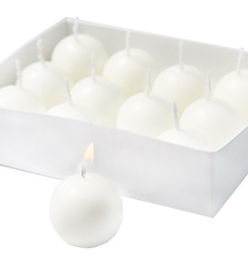 Biedermann 12 Small Ball Candles, White