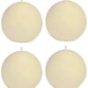 Biedermann & Sons Round-Shaped 2-3 8-Inch Diameter Ball Candles, Set of 4, Champagne