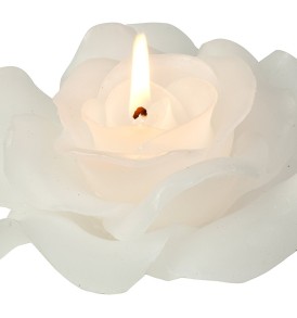 Biedermann & Sons White Rose Shaped Candle, Large